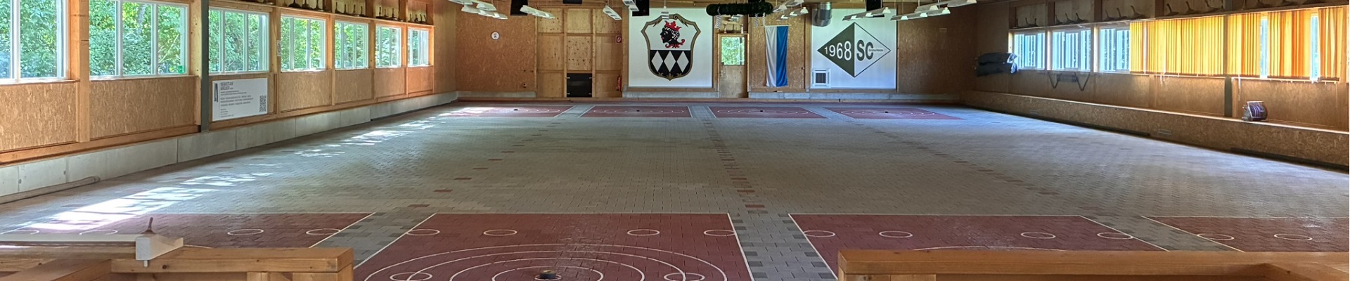 Stockschützenhalle in Ismaning bei der Grünen Heide nahe Hallbergmoos